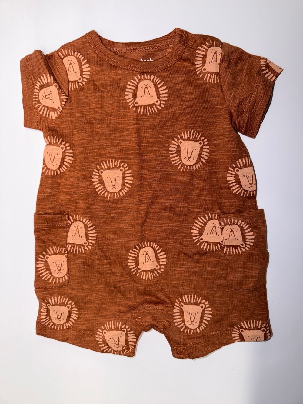 Carter's Rust Short-Sleeve Lion Print One-Piece